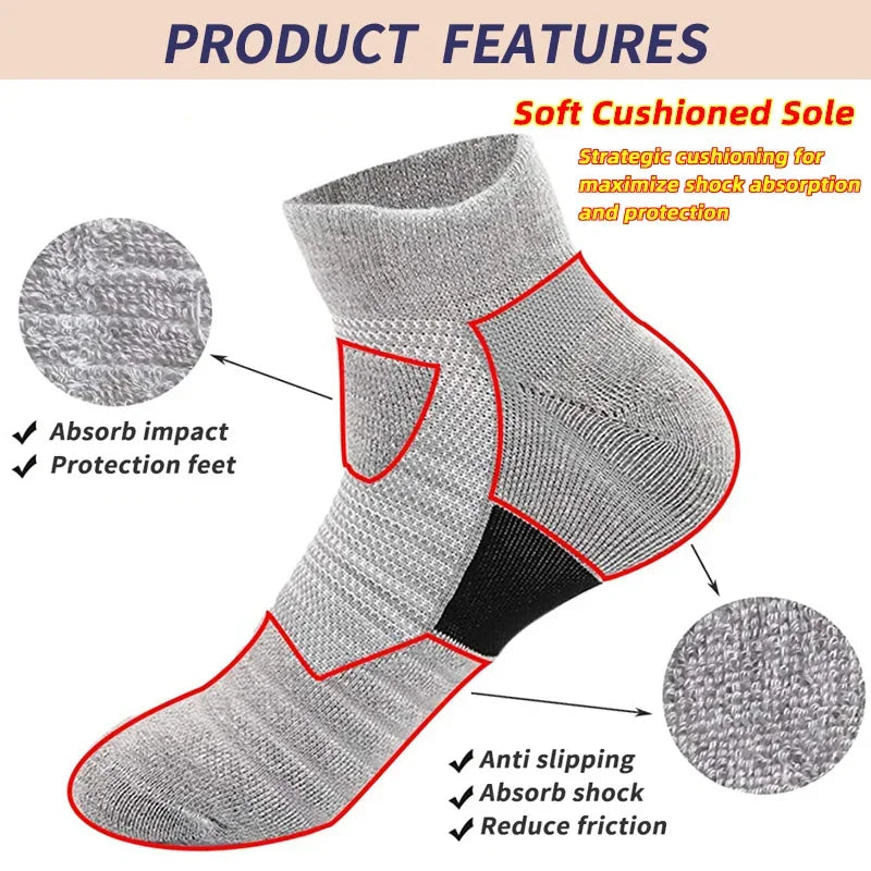 3 Pairs Anti-slip Football Socks Men Women Cotton Sock Short Long Tube Soccer Basketball Sport Socks Breathable Deodorous Socks