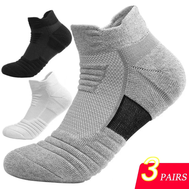 3 Pairs Anti-slip Football Socks Men Women Cotton Sock Short Long Tube Soccer Basketball Sport Socks Breathable Deodorous Socks